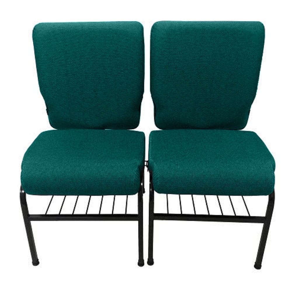 02 Cadeiras para Igrejas c/ Porta Biblía e Porta Cálice Verde