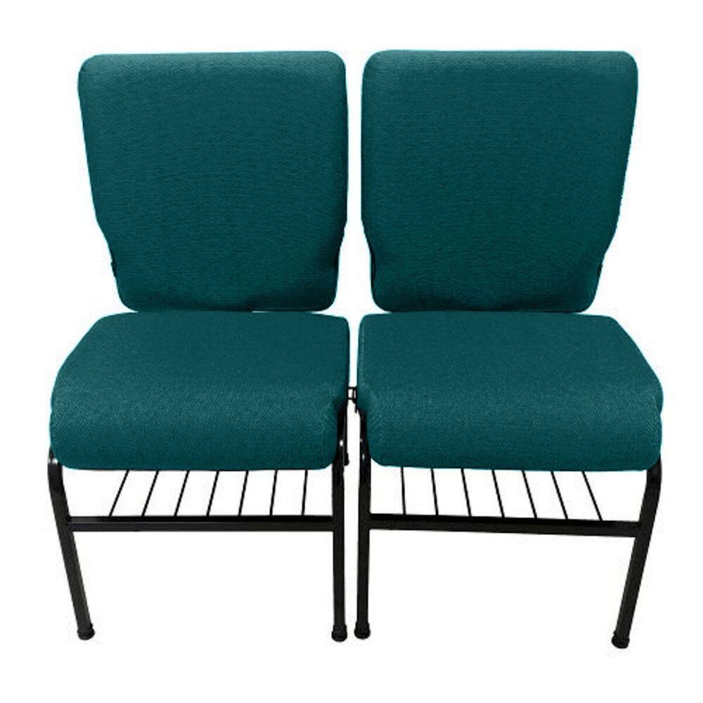 02 Cadeiras para Igrejas c/ Porta Biblía e Porta Cálice Verde