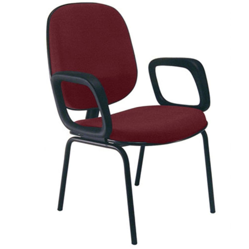 Cadeira com Braços Diretor para Escritório Linha Uno Vermelho