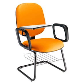 Cadeira Universitária com prancheta para Escolas Linha Uno Laranja