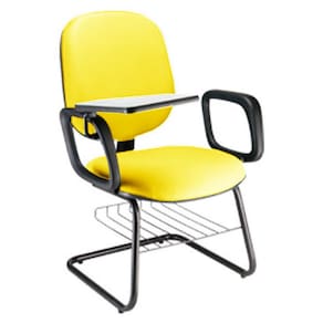 Cadeira Universitária com prancheta para Escolas Linha Uno Amarelo