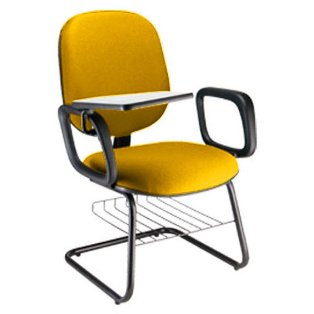 Cadeira Universitária com prancheta para Escolas Linha Uno Amarelo