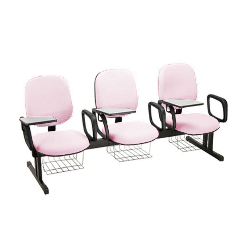 Cadeira em longarina para Escolas Linha Uno Rosa