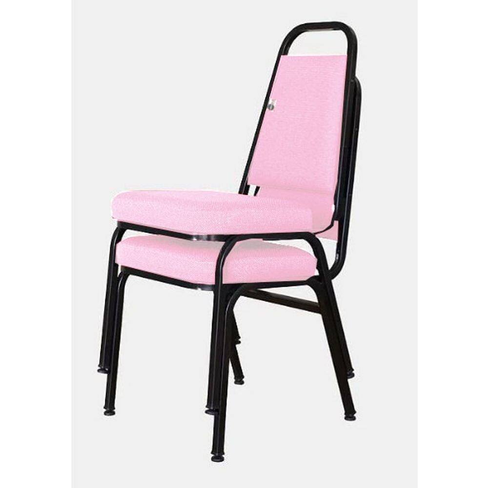 02 Cadeiras Empilhável para Hotelaria Linha Hotel Jersey Rosa