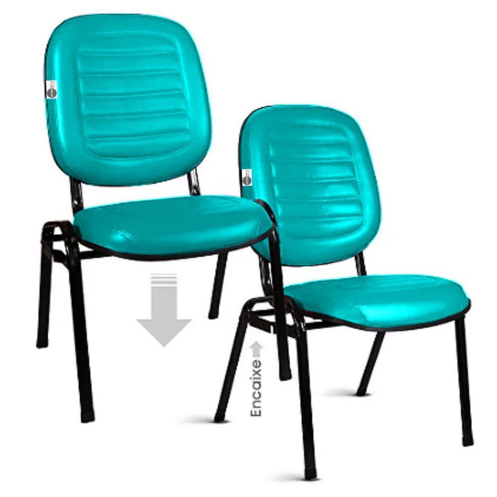 02 Cadeiras Empilhável para Igrejas Evangélicas Linha Holy Verde