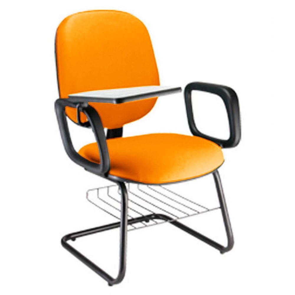 Cadeira Universitária com prancheta para Escolas Linha Uno Laranja