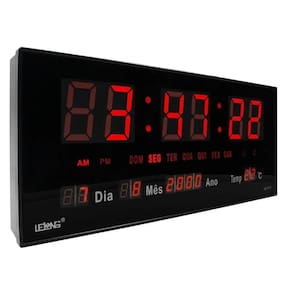 Relógio De Parede Digital Led Data Alarme Temperatura Dia