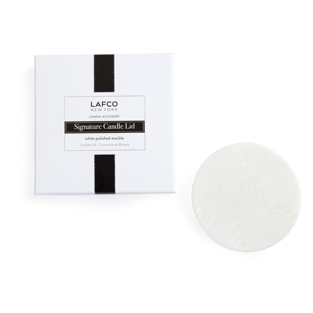 Tampa de vela LAFCO New York Signature em mármore branco polido