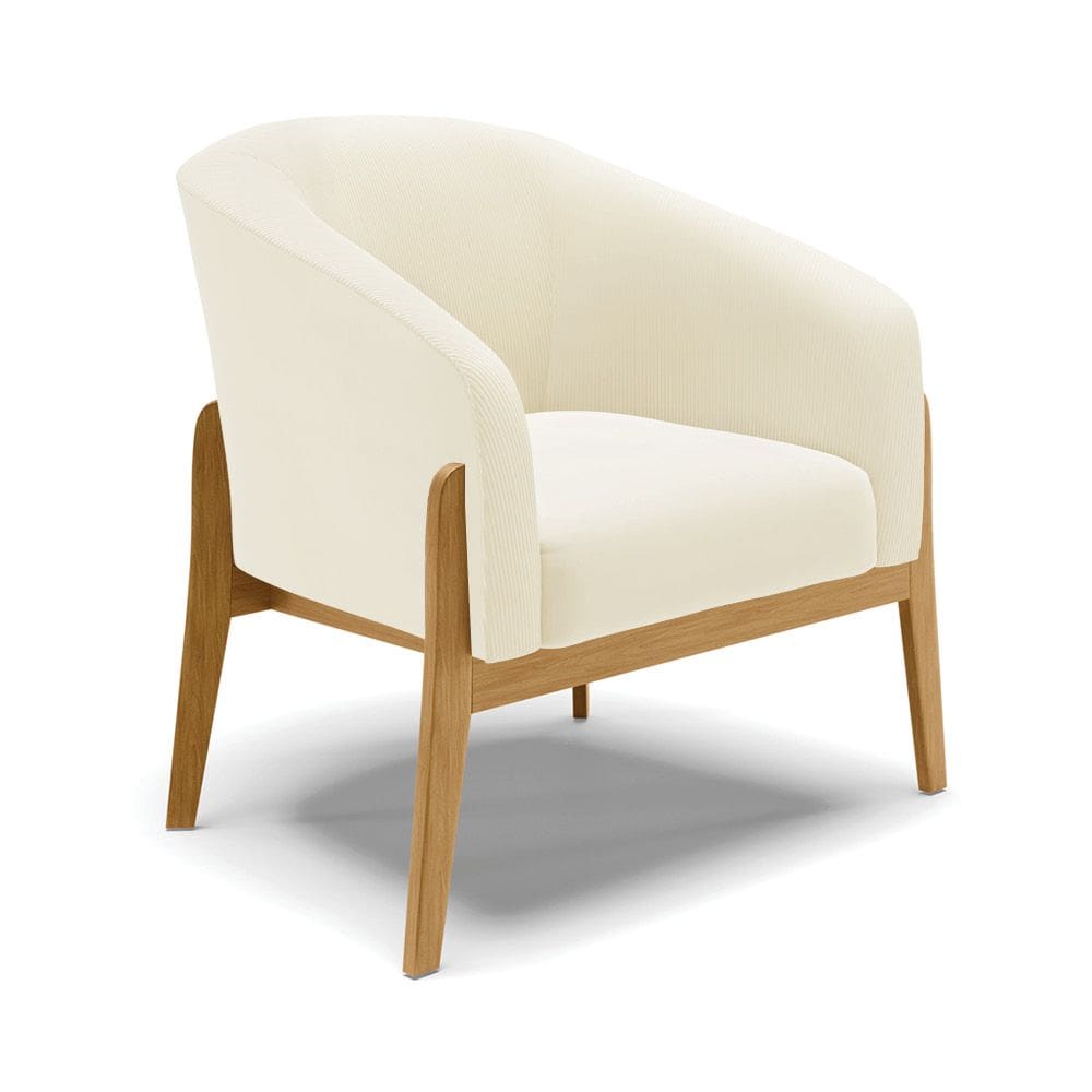 Poltrona Decorativa Base Madeira Stella Cotelê Int/Veludo D03 - D`Rossi