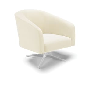Poltrona Decorativa Giratória Cromada Stella Cotelê Int/Veludo D03 - D`Rossi
