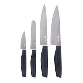 Conjunto De 4 Facas Kitchen Em Aço Inox Kenya