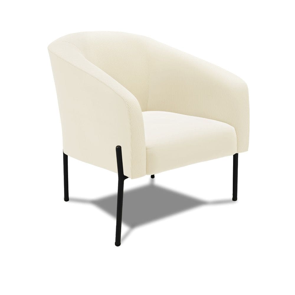 Poltrona Decorativa Pé de Ferro Preto Stella Cotelê Int/Veludo D03 - D`Rossi