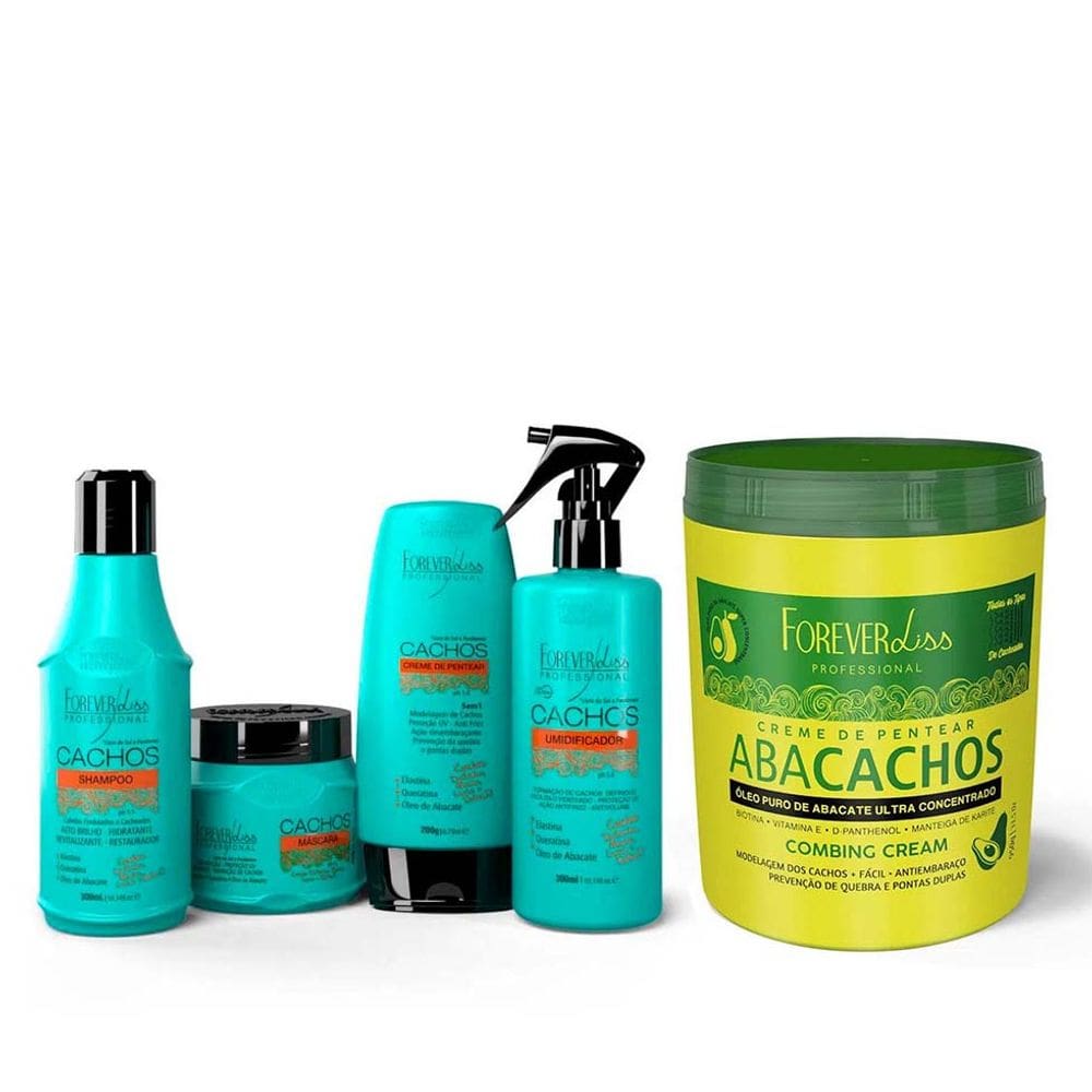 Kit Manutenção dos Cachos e Creme Abacachos Forever Liss