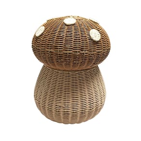 cesto organizador 28cm com tampa cogumelo de corda - Oikos
