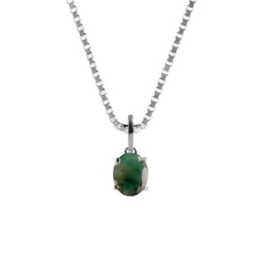 Colar Prata 925 Esmeralda Oval Natural Verdadeira P. Vecchio