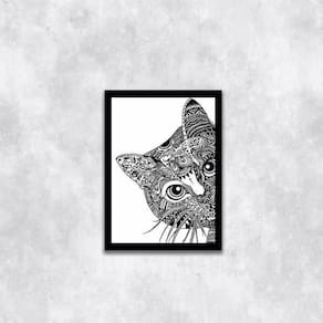 Quadro Gato Artístico 24X18Cm