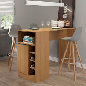 Bancada Ilha Gourmet para Cozinha 136x92cm MDP Carvalho Menu Móveis