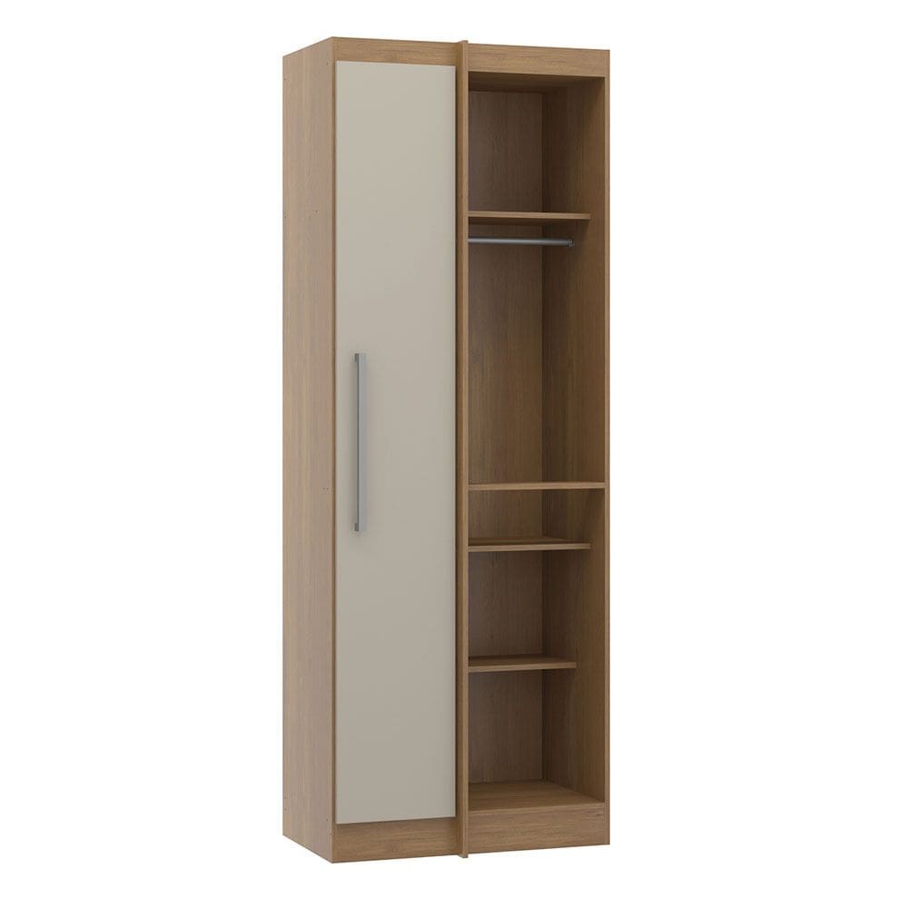 Armário Guarda Roupa de Canto Modulado Selene 80x218cm MDP Carvalho 6006 Menu Móveis