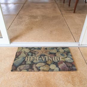 Capacho Retangular Fibra De Coco Base PVC 60x33cm - Komeco - Fundo do Mar