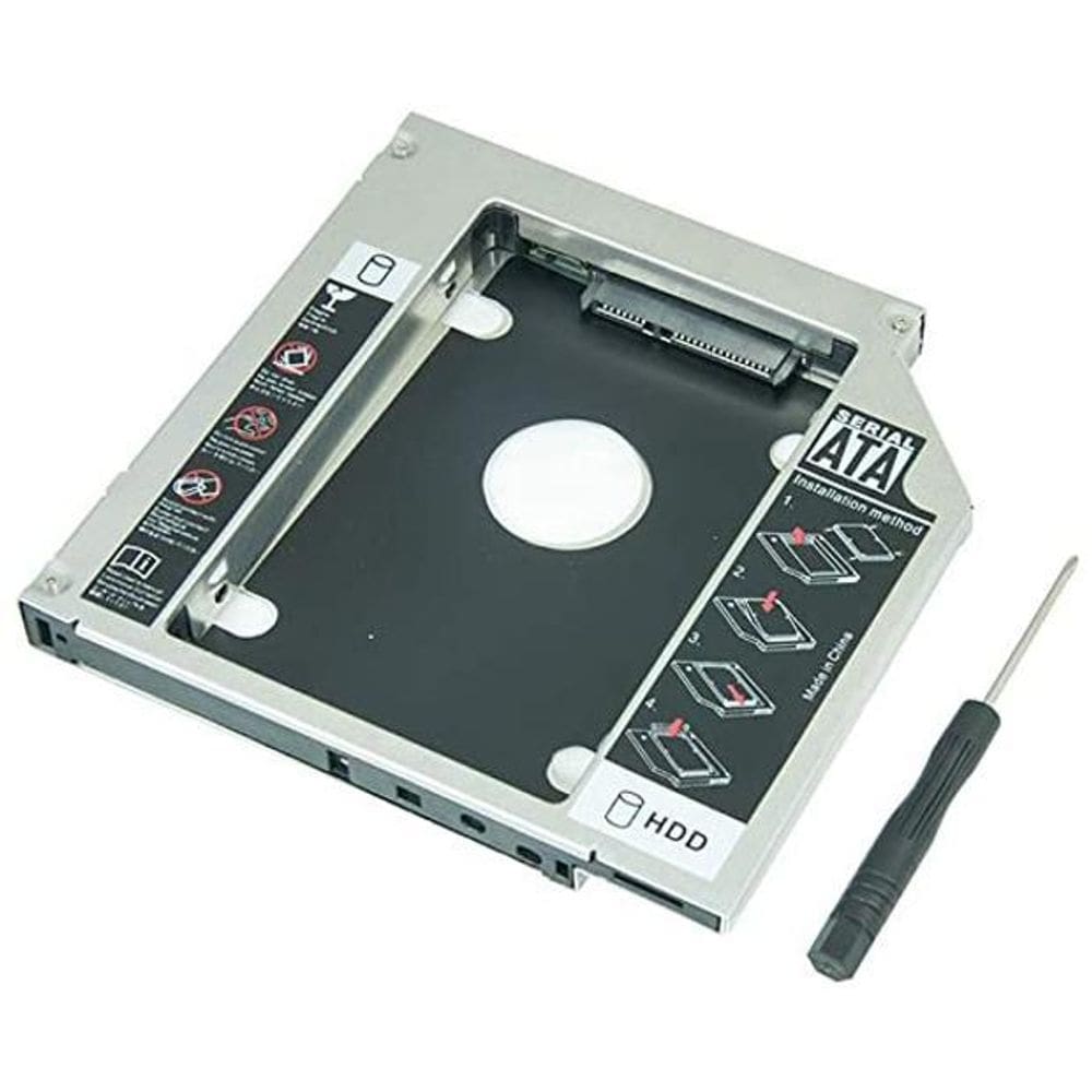 Caddy Adaptador HD DVD SDD Gaveta SATA Notebook 9.5mm