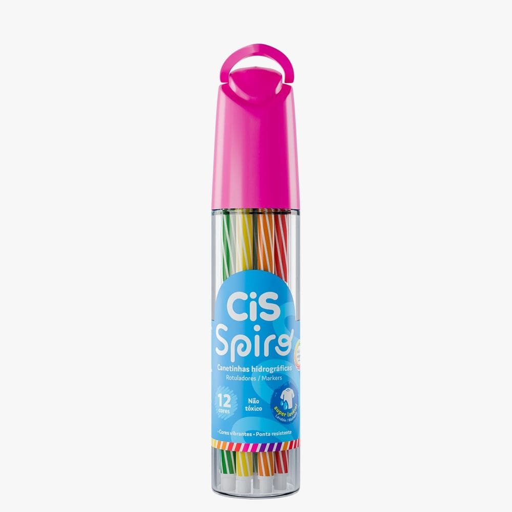 Canetinha Hidrografica Spiro Estojo 12 Cores Cis