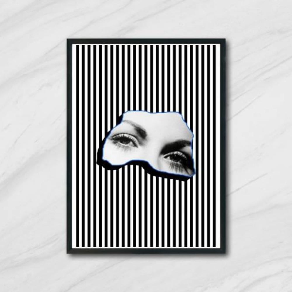 Quadro Fotografia Colagem Olhos 24X18Cm