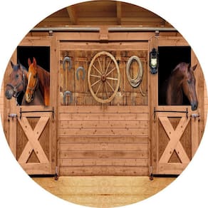 Painel Redondo 3D Sublimado Cavalo Country Frd-2608