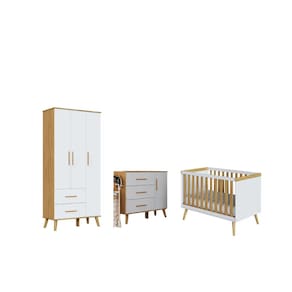 Quarto Completo Bebe Moveis Peroba Sky Retro MDF