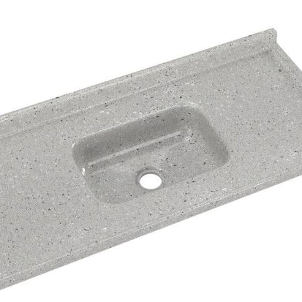 Cubas de Cozinha em Mármore Sintético com Furação para Válvula Internacional 120cmx55cm Cinza