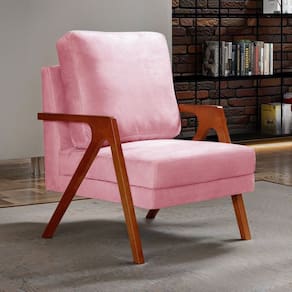Poltrona Kiara Decorativa Moderna Confortável Sala Recepção Flecha Rosa