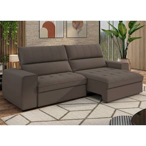 Sofá 3 Lugares Retrátil e Reclinável 211 Cm Ac220 Barcelona Marrom