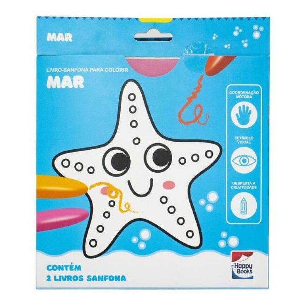 Livro-Sanfona Para Colorir: Mar