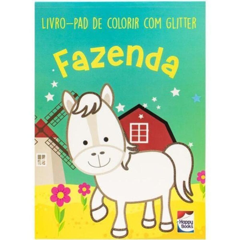 Livro-Pad De Colorir Com Glitter: Fazenda