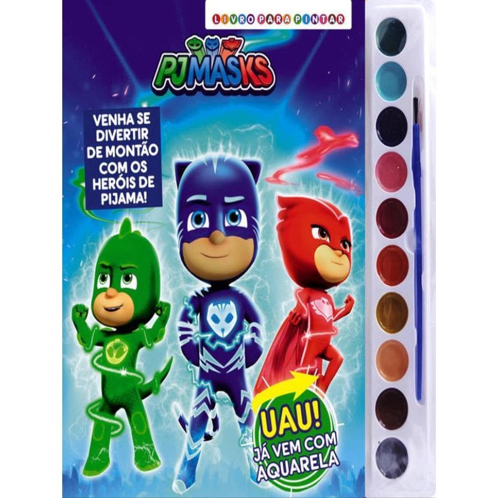Pj Masks Livro Para Pintar Com Aquarela