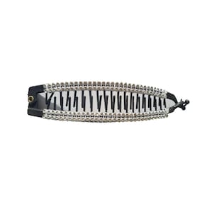 Kit 36 Presilhas De Cabelo Preta Banana Com Strass 15Cm