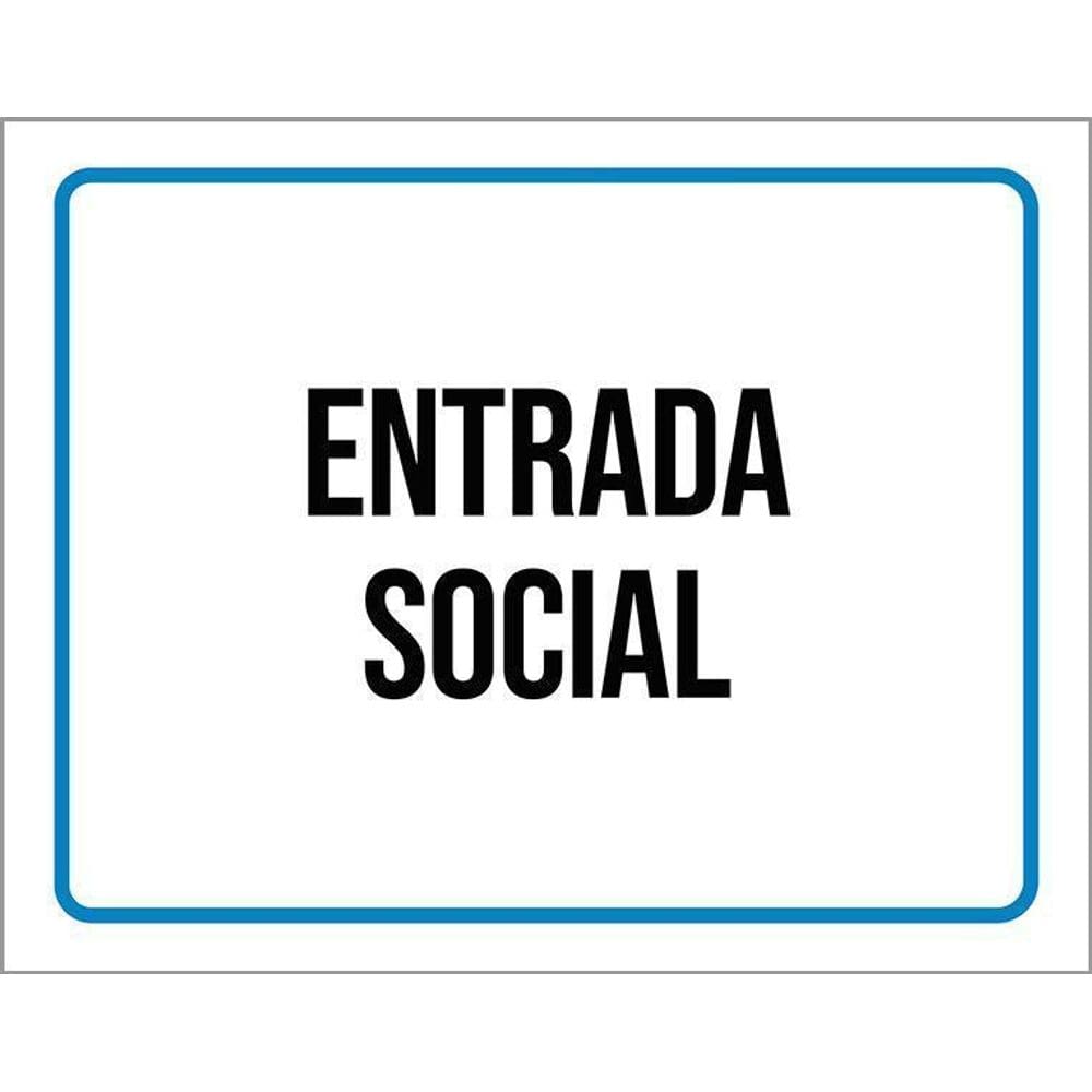Placa Ambiente Sinalização Setor Entrada Social 18X23