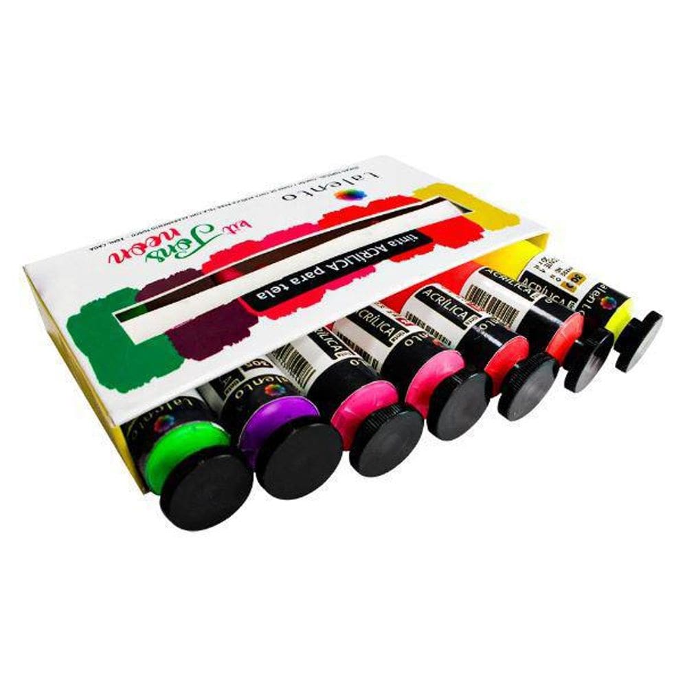 Kit De Tinta Acrílica Talento Tons Neon 7 Cores Com 20Ml