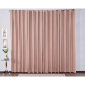Cortina De Malha 200X160 Com Ilhós Sala De Jantar - Avelã