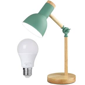 Luminária Mesa Abajur 45Cm Articulada Retrô Madeira Gimpo