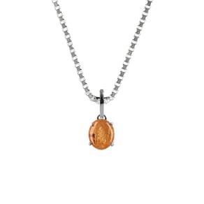 Colar Prata 925 Topázio Imperial Oval Natural Verdadeiro