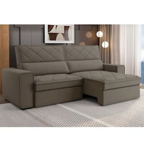 Estofado Retratil e Reclinável 4 Lugares 250cm Viena Marrom