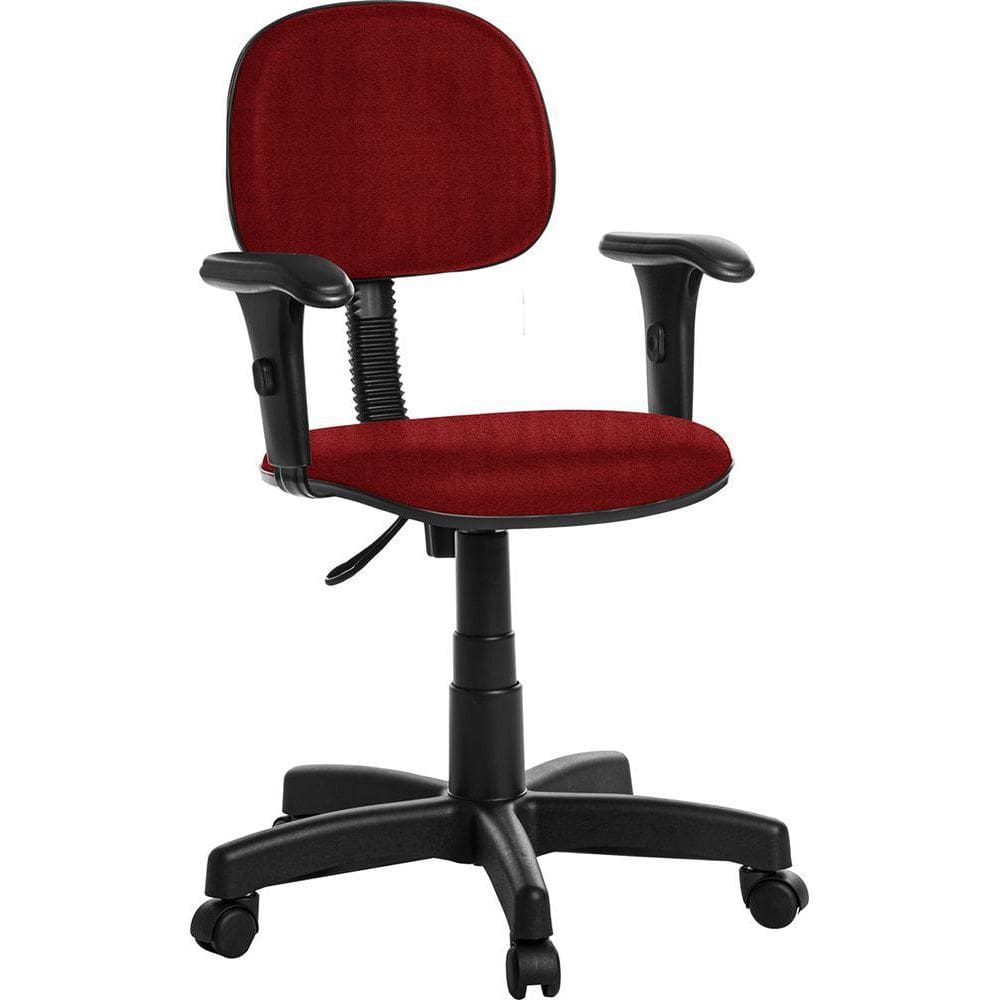 Cadeira Secretaria Vermelha - Crepe 100% Poliéster