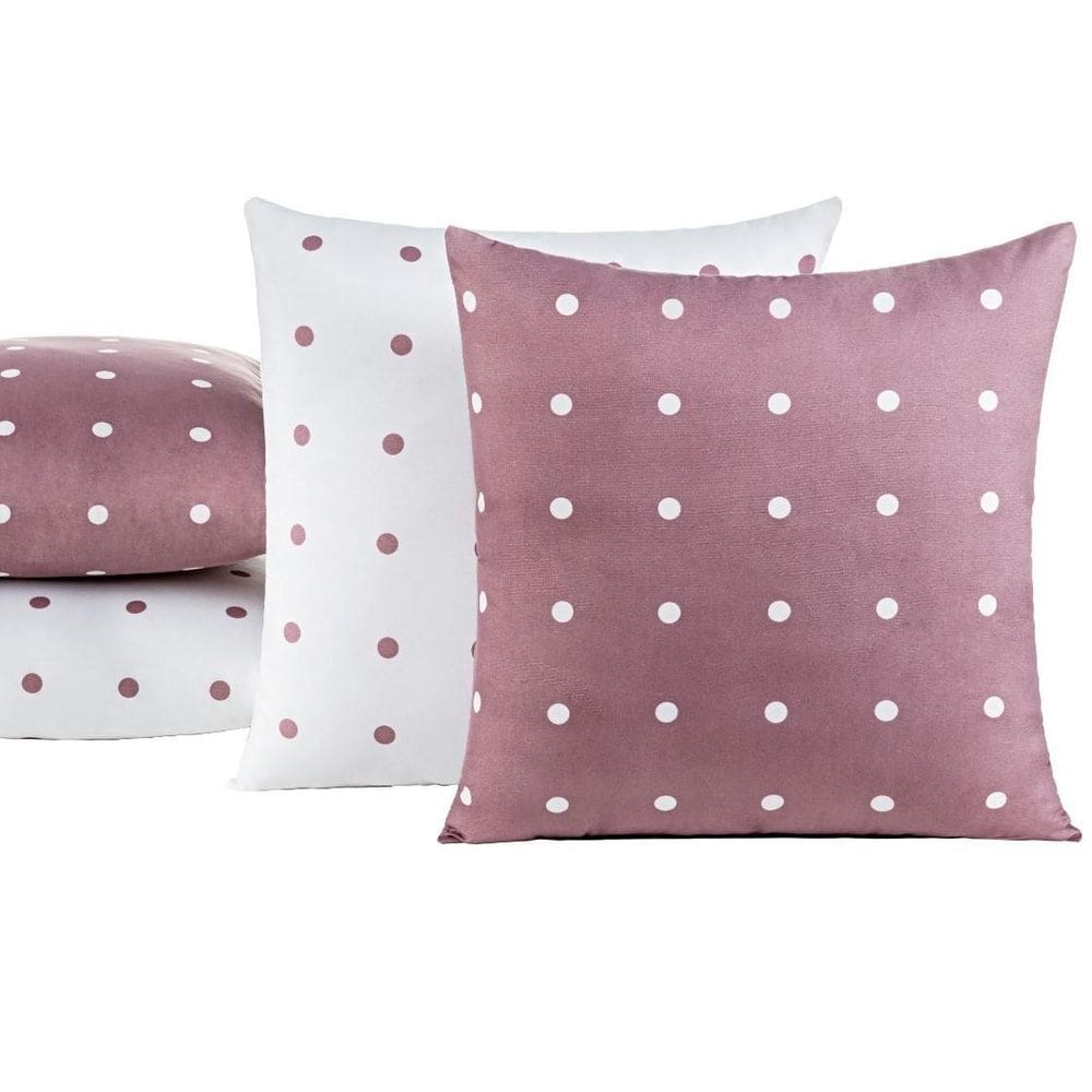 Kit De Almofadas Cheias Dupla Face Poá 45Cm X 45Cm 8 Peças