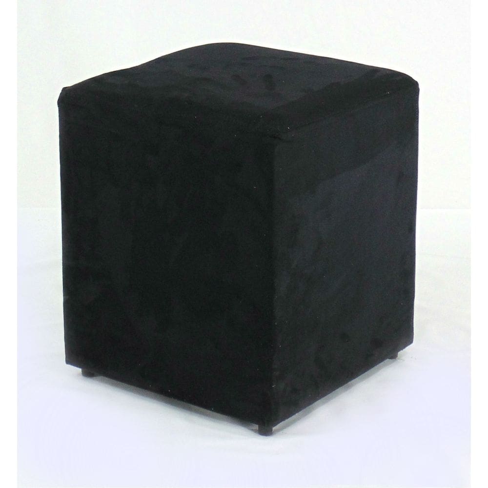 Puff quadrado Suede Preto