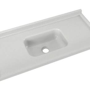 Cubas de Cozinha em Mármore Sintético com Furação para Válvula Internacional 120cmx55cm Gelo