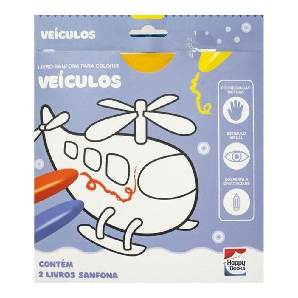 Livro-Sanfona Para Colorir: Veículos