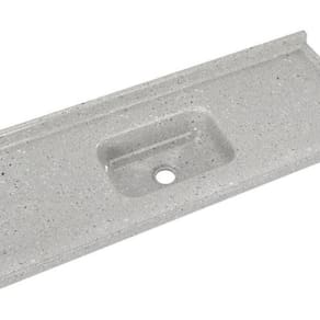 Cubas de Cozinha em Mármore Sintético com Furação para Válvula Internacional 120cmx55cm Cinza