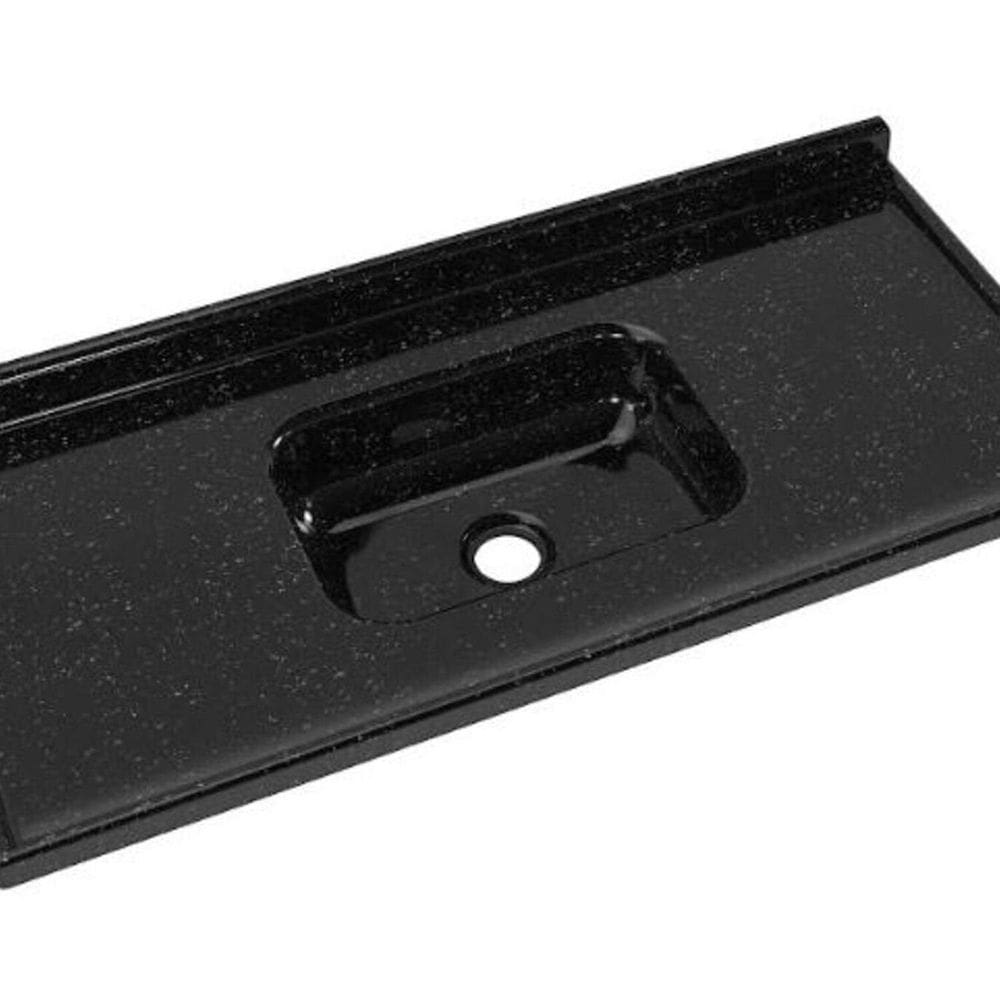 Cubas de Cozinha em Mármore Sintético com Furação para Válvula Internacional 120cmx55cm Preto