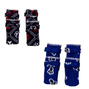 Kit 2 Sapatos Para Cachorro - Preto E Azul  Gg