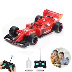 Carrinho F1 Controle Remoto Simula Fumaça E Led Em Miniatura